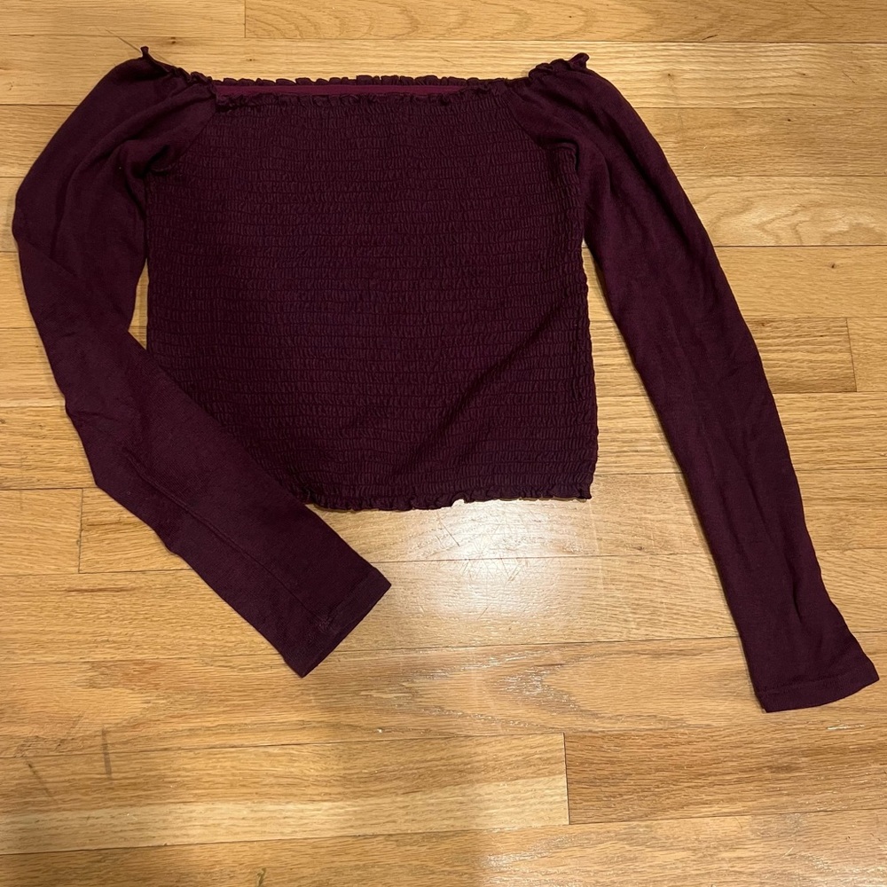 Off the shoulder long sleeve shirt